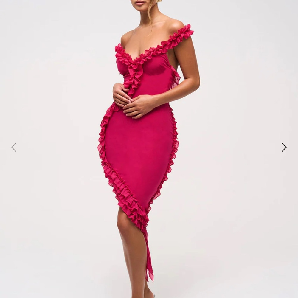 Pink asymmetrical dress